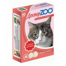 Доктор Зоо для кошек мультивитаминное лакомство с ветчиной 90 таб