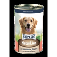 ХэппиДог Natur Line Консервы для собак, Телятина с рисом, 0,410 кг 72246